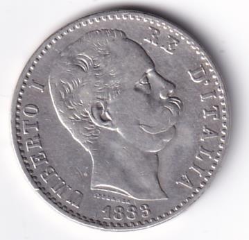 Moneta Italia Regno Umberto I Anno 1886 Roma Lire 2 STEMMA