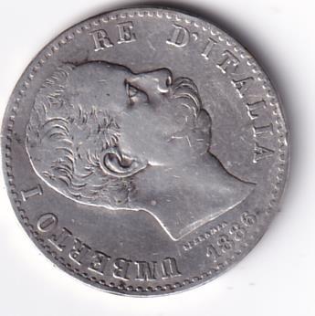 Moneta Italia Regno Umberto I Anno 1887 Roma Lire 2 STEMMA