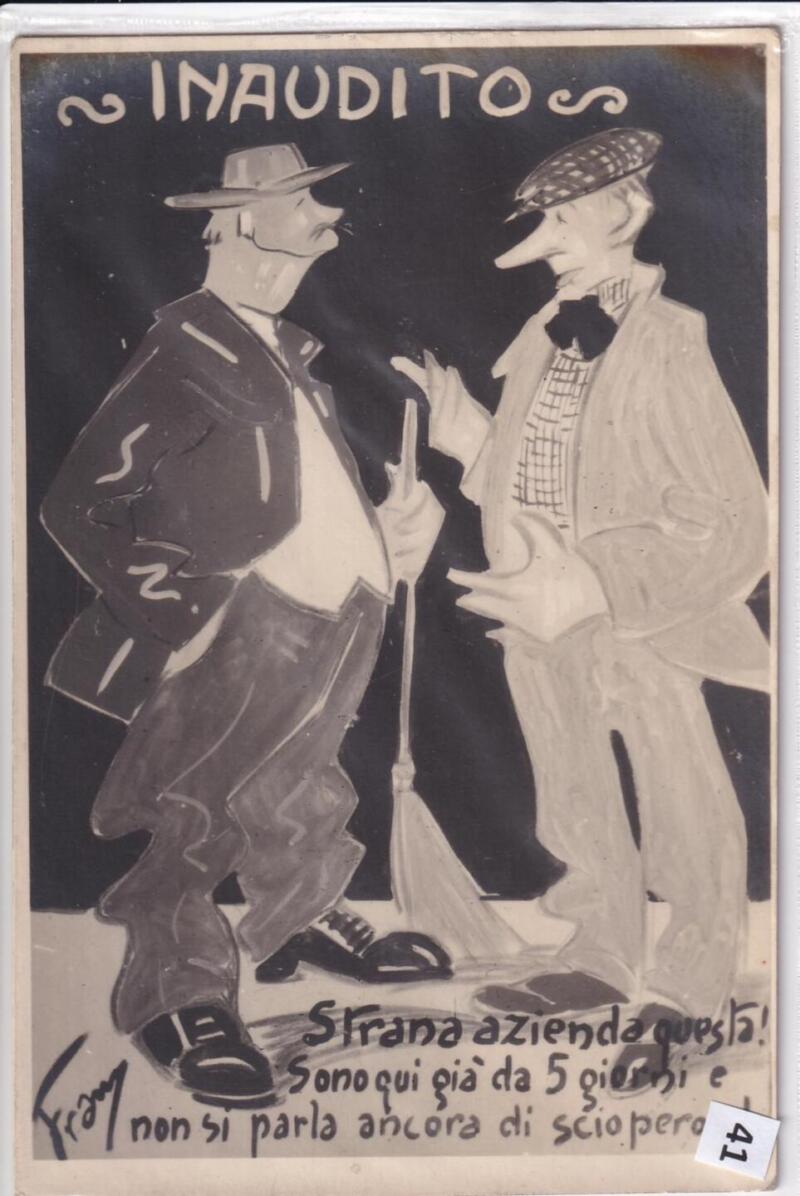 Cartolina satirica d'epoca INAUDITO