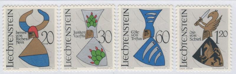 Francobolli Liechtenstein  Anno 1966 Stemmi nobiliari Terza serie