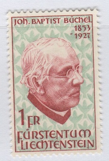Francobollo Liechtenstein  Anno 1967 40esimo anniversario della morte di Johann Baptist Buchel
