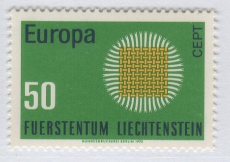 Francobollo Liechtenstein Anno 1970 Europa