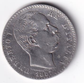 Moneta Italia Regno Umberto I Anno 1897 Roma Lire 2 STEMMA