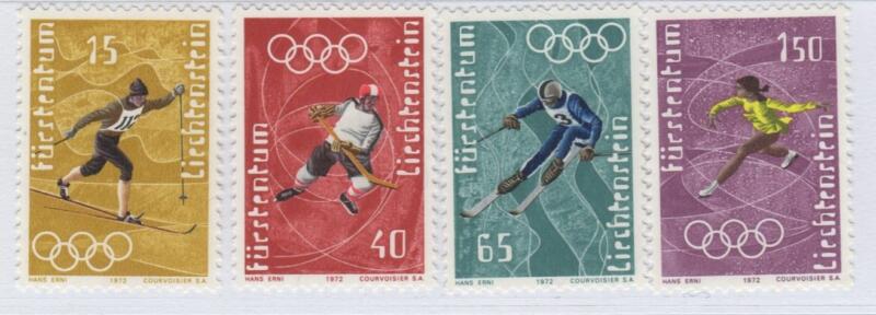 Francobolli Liechtenstein Anno 1971 Giochi Olimpici invernali di Sapporo