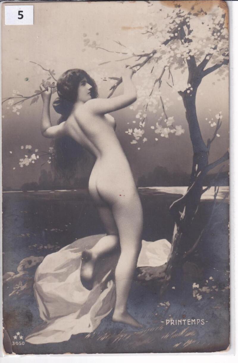 Cartolina d’epoca nudo di donna Foto PRINTEMPS