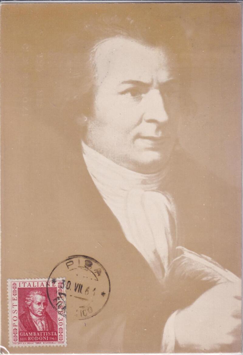 Cartolina Maximum  G.B.  Bodoni Anno 1960 Lire 30