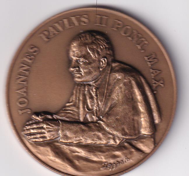Medaglia commemorativa Joannes Paulus II Pont Max CORAM SACRIS PARTICULIS CCL MIRAE INTEGRITATIS ANNO - SENIS - 1730 - 1980 E’ LA PRESENZA