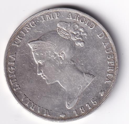 Moneta Parma Piacenza e Guastalla LIRE 5 MARIA LUIGIA PRINC. IMP. ARCID. D’AUSTRIA 1815 PER LA GR. DI DIO DUCH. DI PARMA PIAC. GUAST.