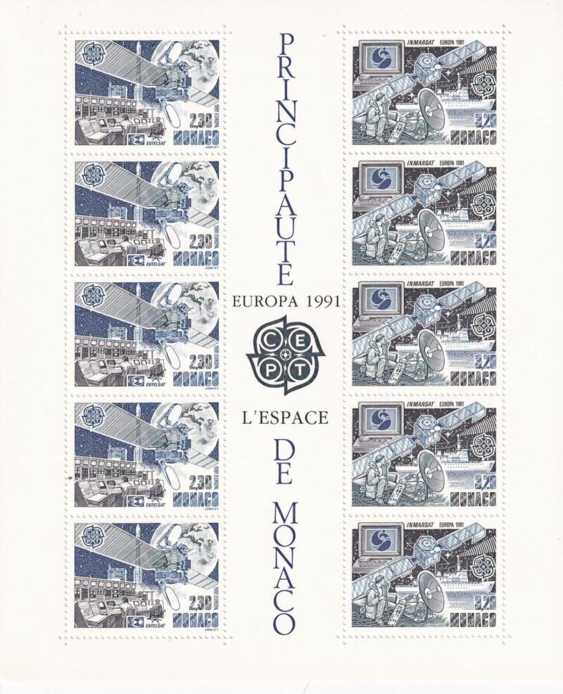 Foglietto Monaco Anno 1991 Europa Europa spaziale