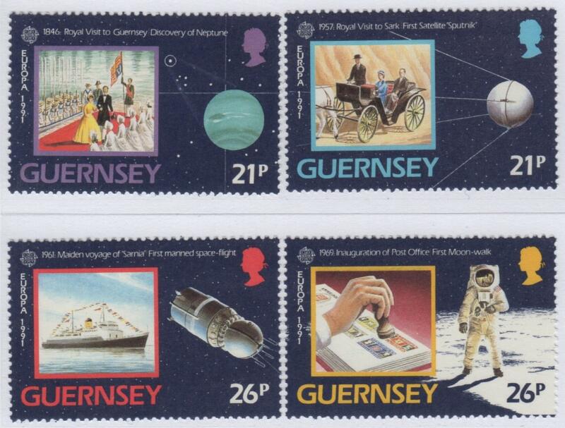 Francobolli Guernsey Anno 1991 Europa Europa spaziale