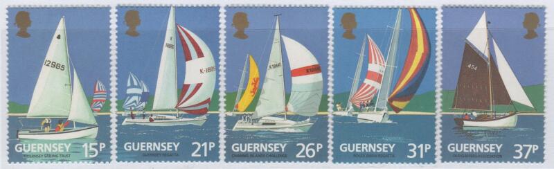 Francobolli Guernsey Anno 1991 Centenario dello Yacht Club di Guernsey
