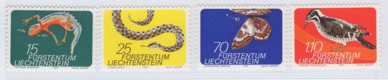 Francobolli Liechtenstein Anno 1974 Fauna locale