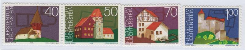 Francobolli Liechtenstein Anno 1975 Anno europeo del patrimonio architettonico