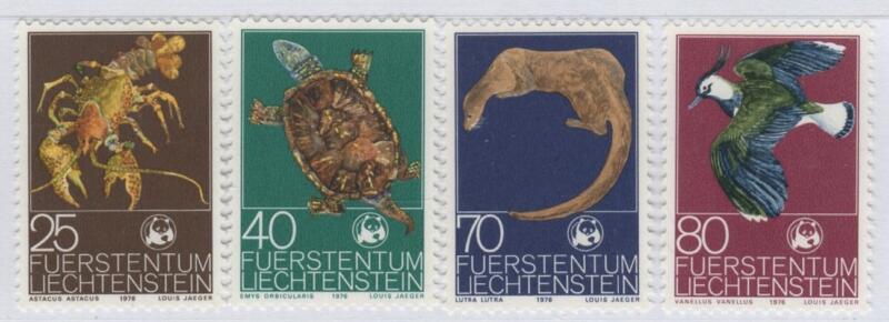 Francobolli Liechtenstein Anno 1976 Fondo Internazionale per la protezione della natura