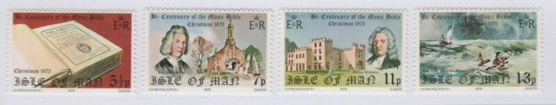 Francobolli Man Anno 1975 Natale e bicentenario della Traduzione della Bibbia