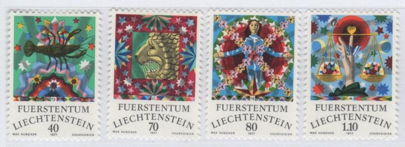 Francobolli Liechtenstein Anno 1977 Segni dello Zodiaco Seconda serie