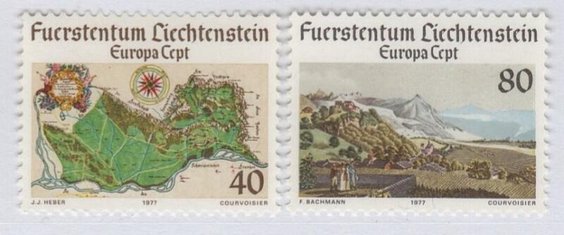 Francobolli Liechtenstein Anno 1977 Europa Vedute