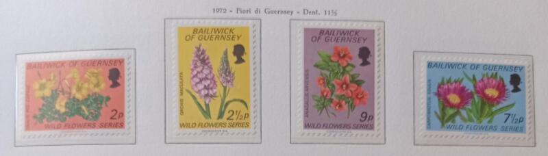 Francobolli Guernsey Anno 1972 Fiori selvatici