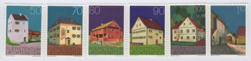 Francobolli Liechtenstein Anno 1978 Edifici caratteristici del Liechtenstein