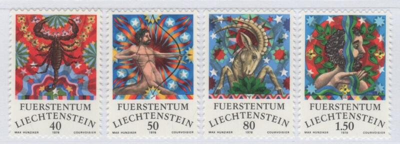Francobolli Liechtenstein Anno 1978 Segni dello Zodiaco Terza serie