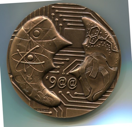 Medaglia commemorativa A.I.A.M. ‘9@@ Associazione Italiana Arte della Medaglia 1998 Tecnologia
