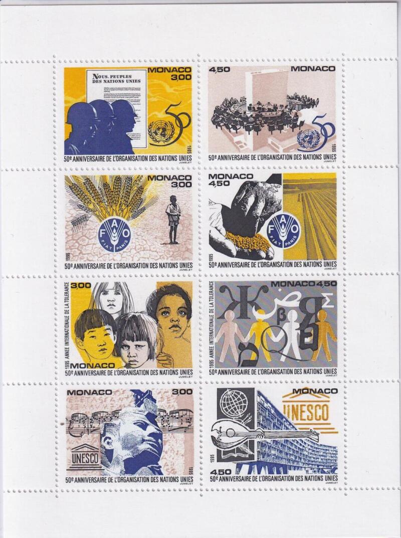 Foglietto Monaco Anno 1995 Anniversari diversi
