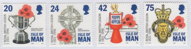 Francobolli Man Anno 1996 75esimo anniversario della Legione Britannica Reale