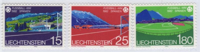 Francobolli Liechtenstein Anno 1982 Campionati mondiali di calcio in Spagna