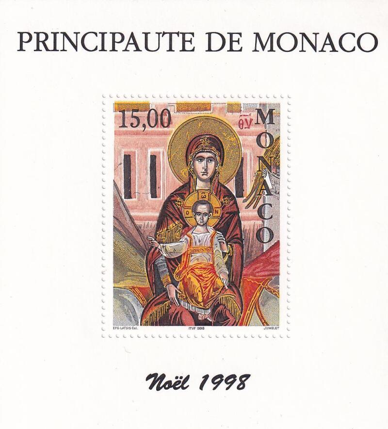 Foglietto Monaco Anno 1998 Natale