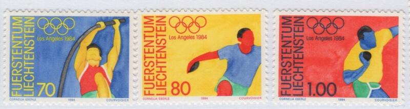 Francobolli Liechtenstein Anno 1984 Olimpiadi di Los Angeles