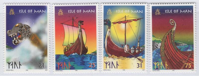 Francobolli Man Anno 1998 Navi vichinghe
