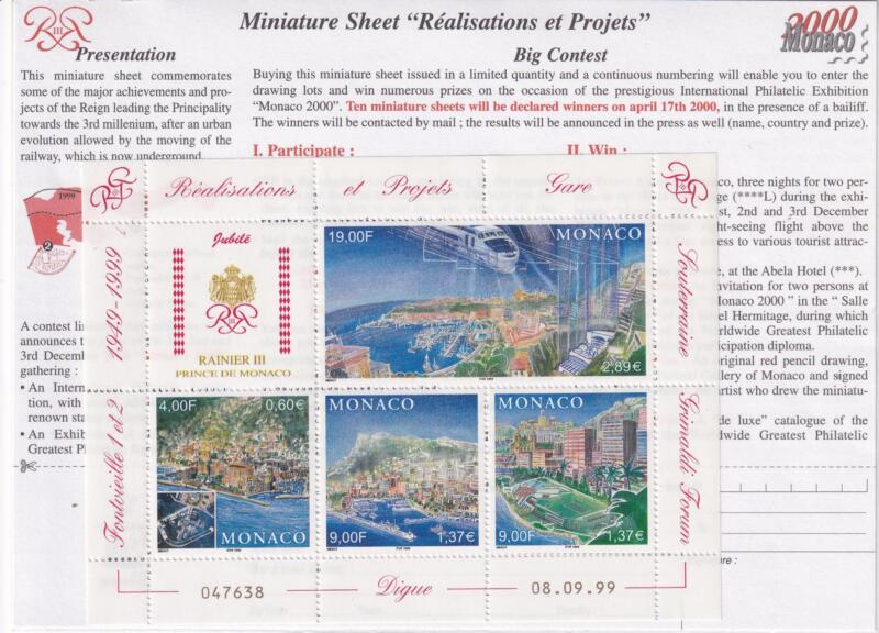 Foglietto Monaco Anno 1999 Realizzazioni e progetti