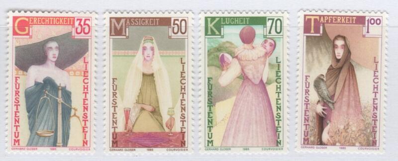 Francobolli Liechtenstein Anno 1985 Le quattro Virtù Cardinali
