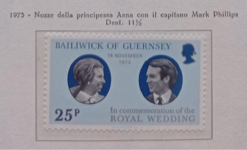 Francobollo Guernsey Anno 1973 Nozze della Principessa Anna