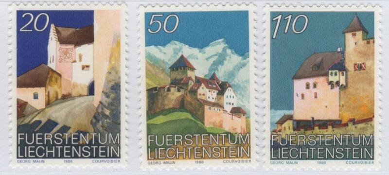 Francobolli Liechtenstein Anno 1986 Vedute del castello di Vaduz