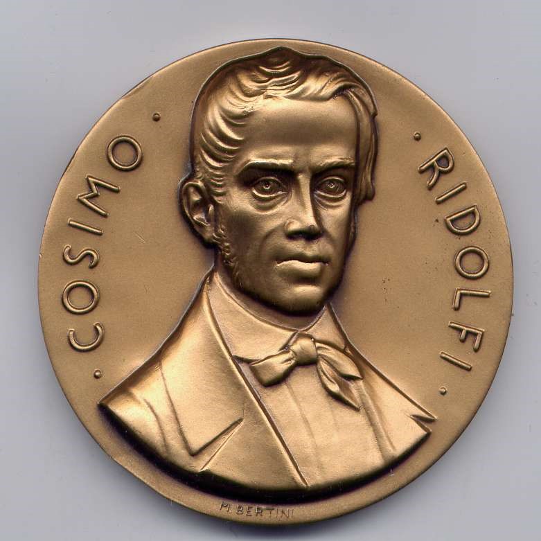 Medaglia commemorativa COSIMO RIDOLFI Celebrazione della fondazione della Facoltà di Agraria Università di Pisa 1840-1957