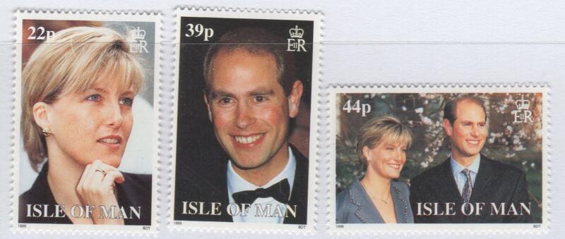 Francobolli Man Anno 1999 Nozze del Principe Edoardo con Miss Sophie Rhys-Jones Prima serie
