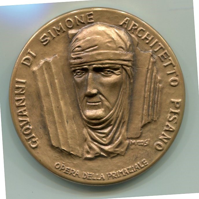 Medaglia commemorativa GIOVANNI DI SIMONE ARCHITETTO PISANO Opera della Primaziale VII CENTENARIO CAMPOSANTO MONUMENTALE 1278-1978