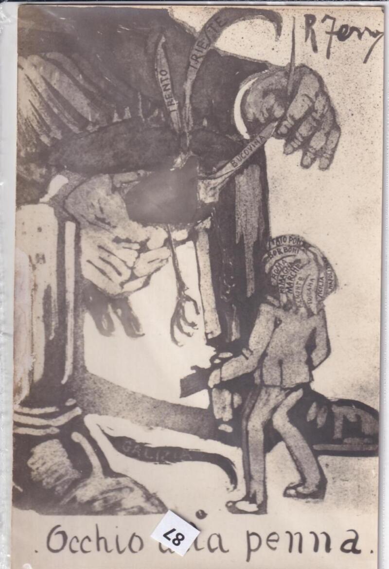 Cartolina satirica d'epoca OCCHIO A LA PENNA