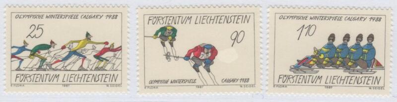 Francobolli Liechtenstein Anno 1987 Giochi Olimpici invernali a Calgary