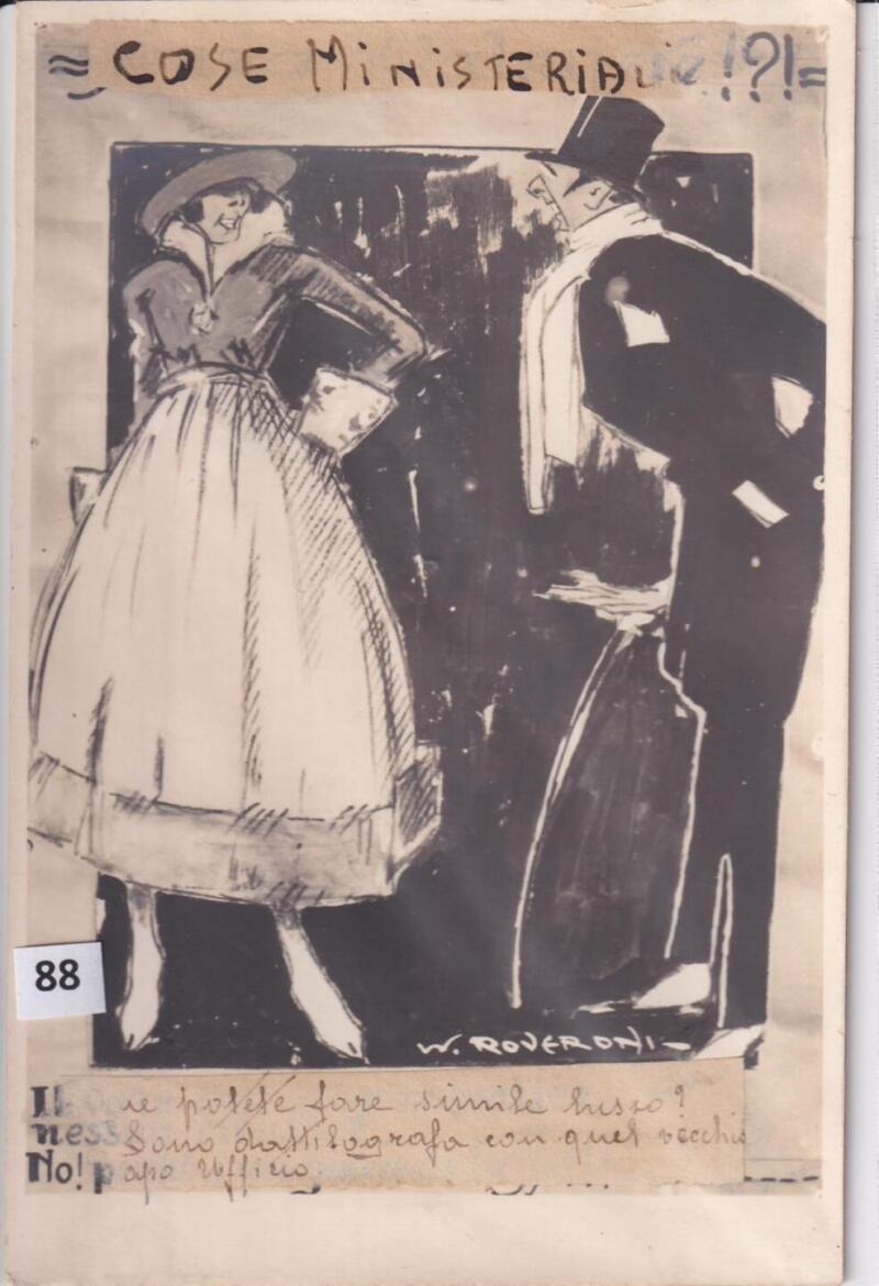 Cartolina satirica d'epoca COSE MINISTERIALI