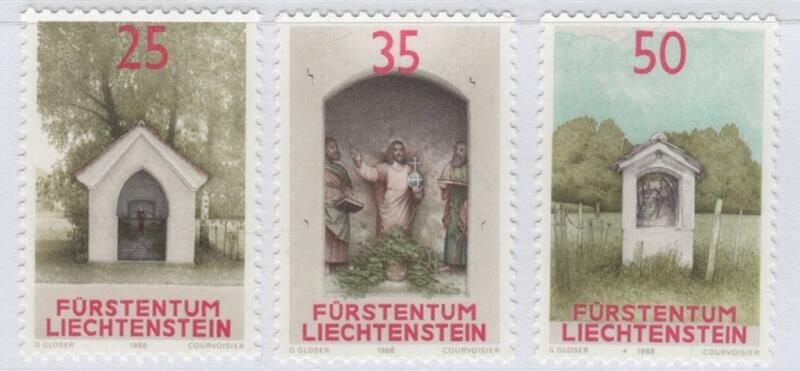 Francobolli Liechtenstein Anno 1988 Antiche cappelle