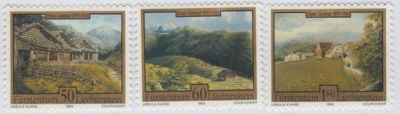 Francobolli Liechtenstein Anno 1993 Pittori del Liechtenstein Hans Gantner