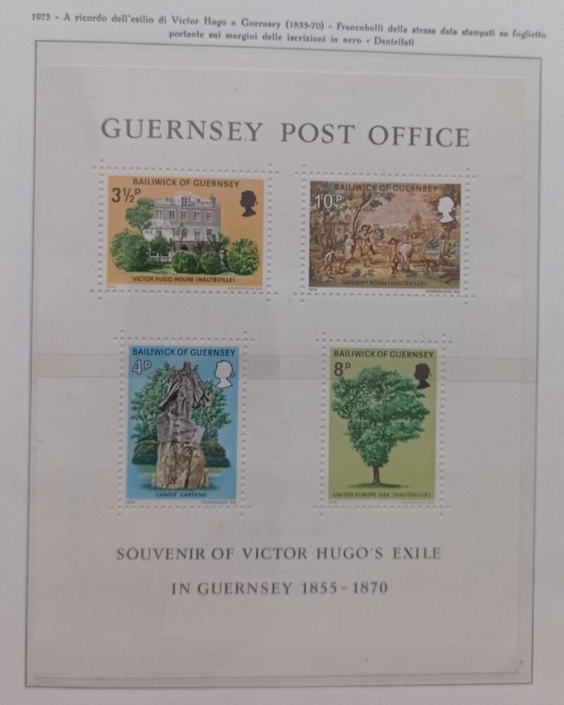 Foglietto Guernsey Anno 1975 Victor Hugo a Guernsey