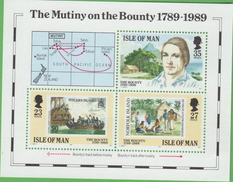 Foglietto Man Anno 1989 Riproduzione di Francobolli delle Isole Norfolk e Pitcairn