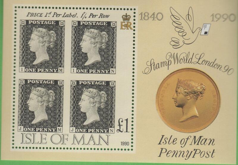 Foglietto Man Anno 1990 150esimo anniversario del primo francobollo