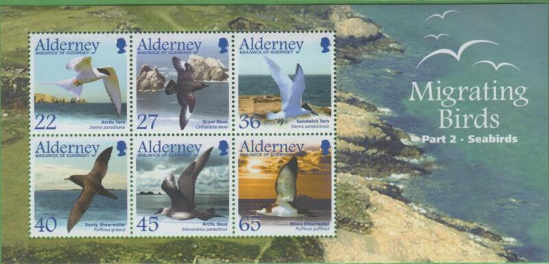 Foglietto Alderney Anno 2003 Uccelli migratori Seconda serie Uccelli marini