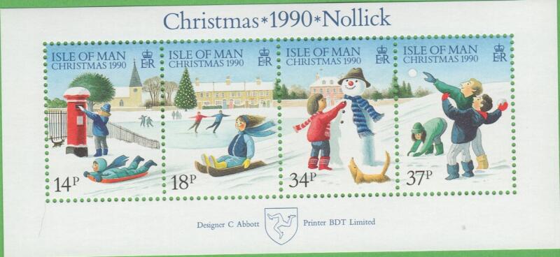 Foglietto Man Anno 1990 Natale