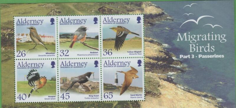 Foglietto Alderney Anno 2004 Uccelli migratori Terza serie I passeracei