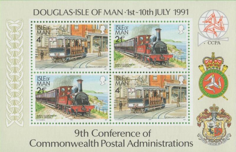 Foglietto Man Anno 1991 Nona conferenza delle amministrazioni postali del Commonwealth